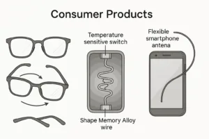 Shape memory alloy wire used in eyeglasses, temperature-sensitive switches, and flexible smartphone antennas