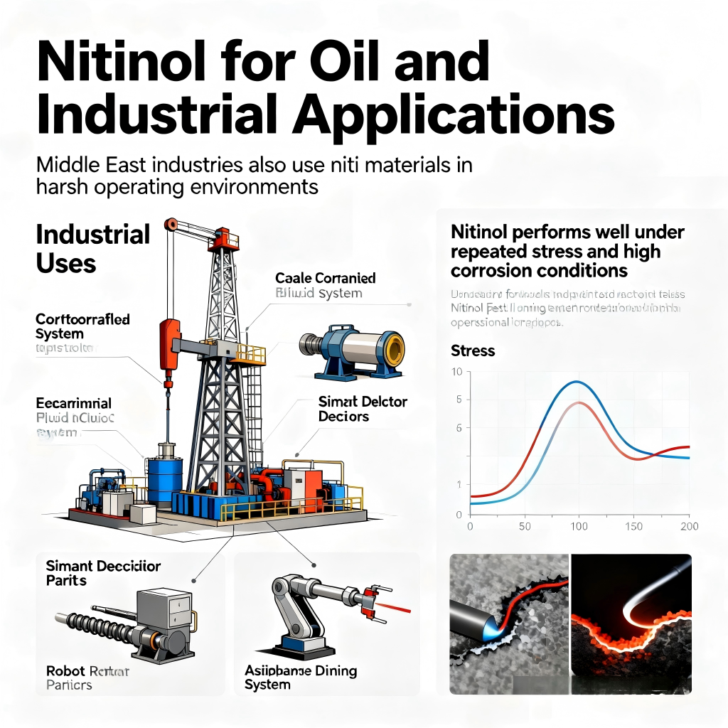 superelastic nitinol for industrial systems